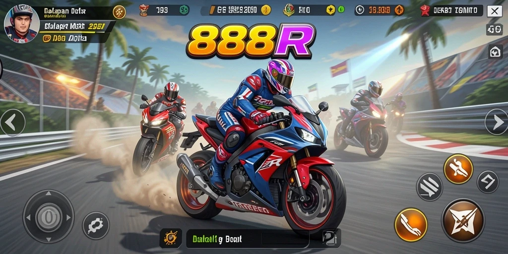 Gameplay seru dari 888R saat balapan motor.