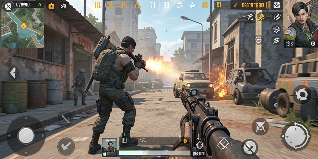 Tampilan gameplay C7890 yang mendebarkan dalam mode TPS.