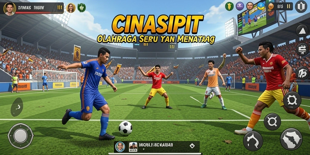 Tangkapan layar utama CINASIPIT menampilkan aksi dan intensitas gameplay olahraga.
