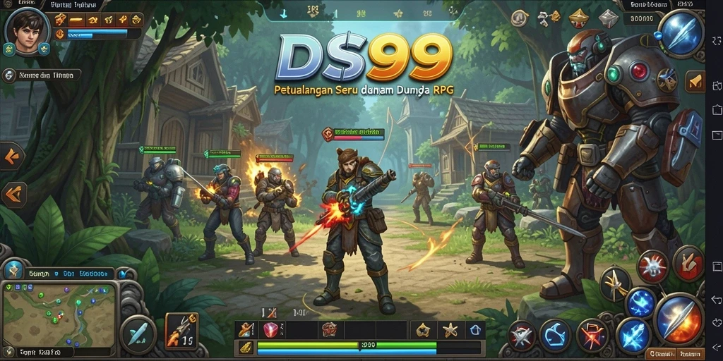 Gameplay DS99 yang menegangkan di dunia RPG yang luas.