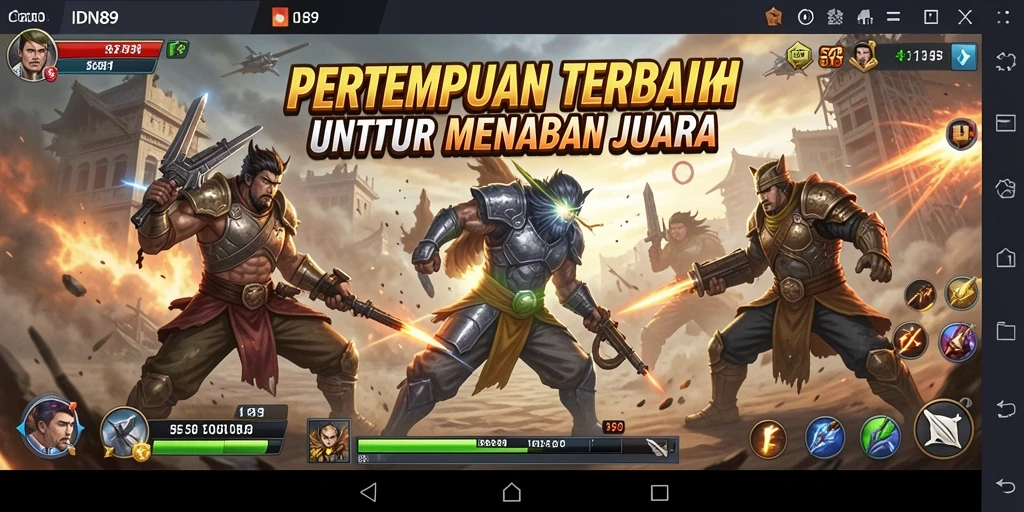 Screenshot IDN89 menampilkan pertempuran intens dalam arena Battle Royale.