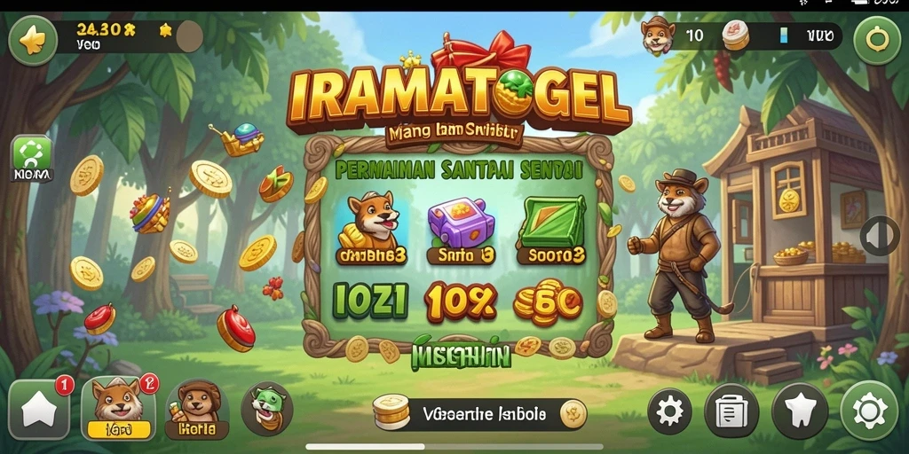 Tangkapan layar utama IRAMATOGEL menunjukkan gameplay yang seru dan interaktif.