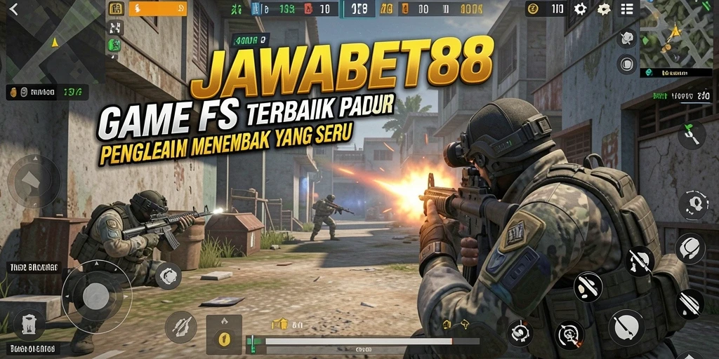 Tampilan gameplay JAWABET88 dengan aksi tembak-menembak seru.