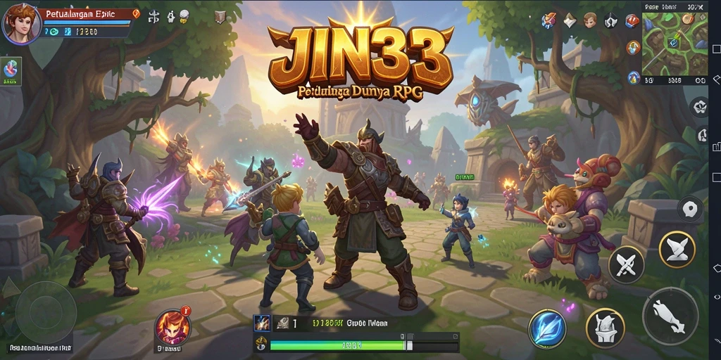 Tampilan gameplay RPG yang menarik dan mendebarkan di JIN33.