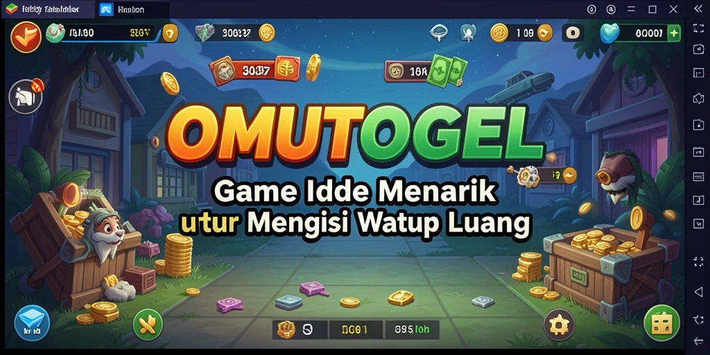 Tampilan gameplay OMUTOGEL dengan karakter yang bergerak otomatis.