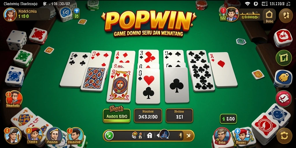 Screenshot gameplay POPWIN yang menunjukkan serunya bermain Domino.