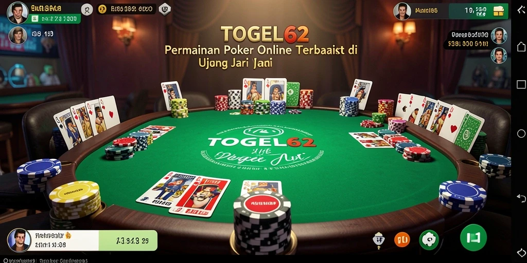 Screenshot utama TOGEL62 menampilkan gameplay Poker yang menarik dan interaktif.